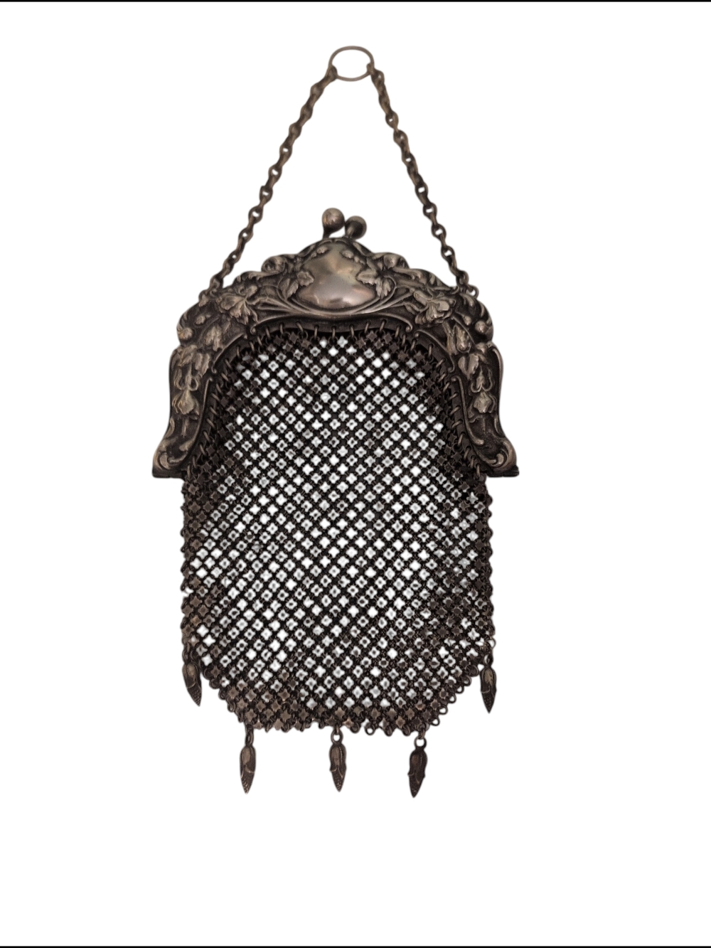 Antique Warranted German Silver Mesh Evening Bag Vintage 1900s